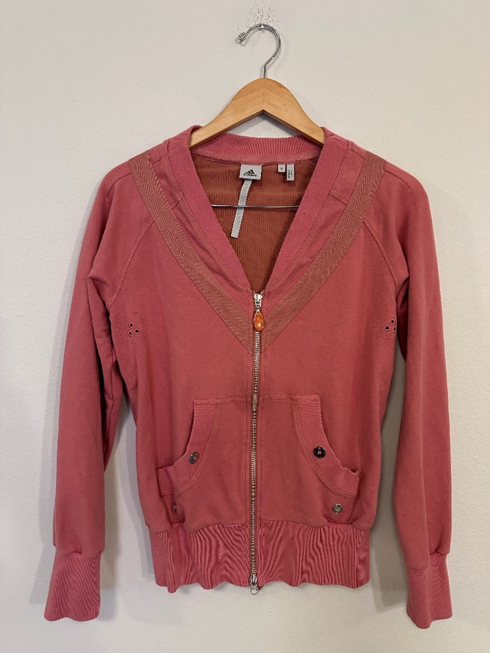 Vintage 2006 Adidas Stella McCartney Harness Strap Zip Jacket Womens S Pink Y2K